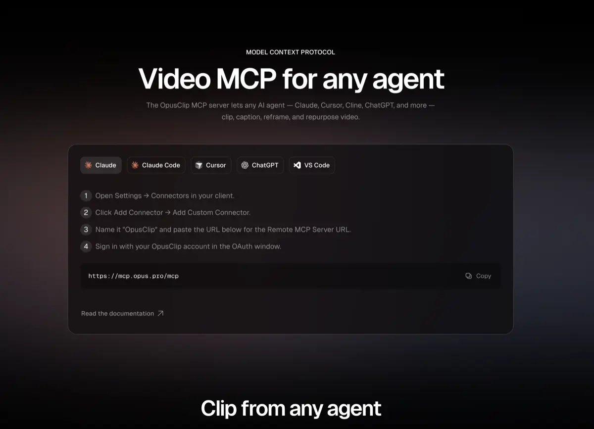 Screenshot of OpusClip